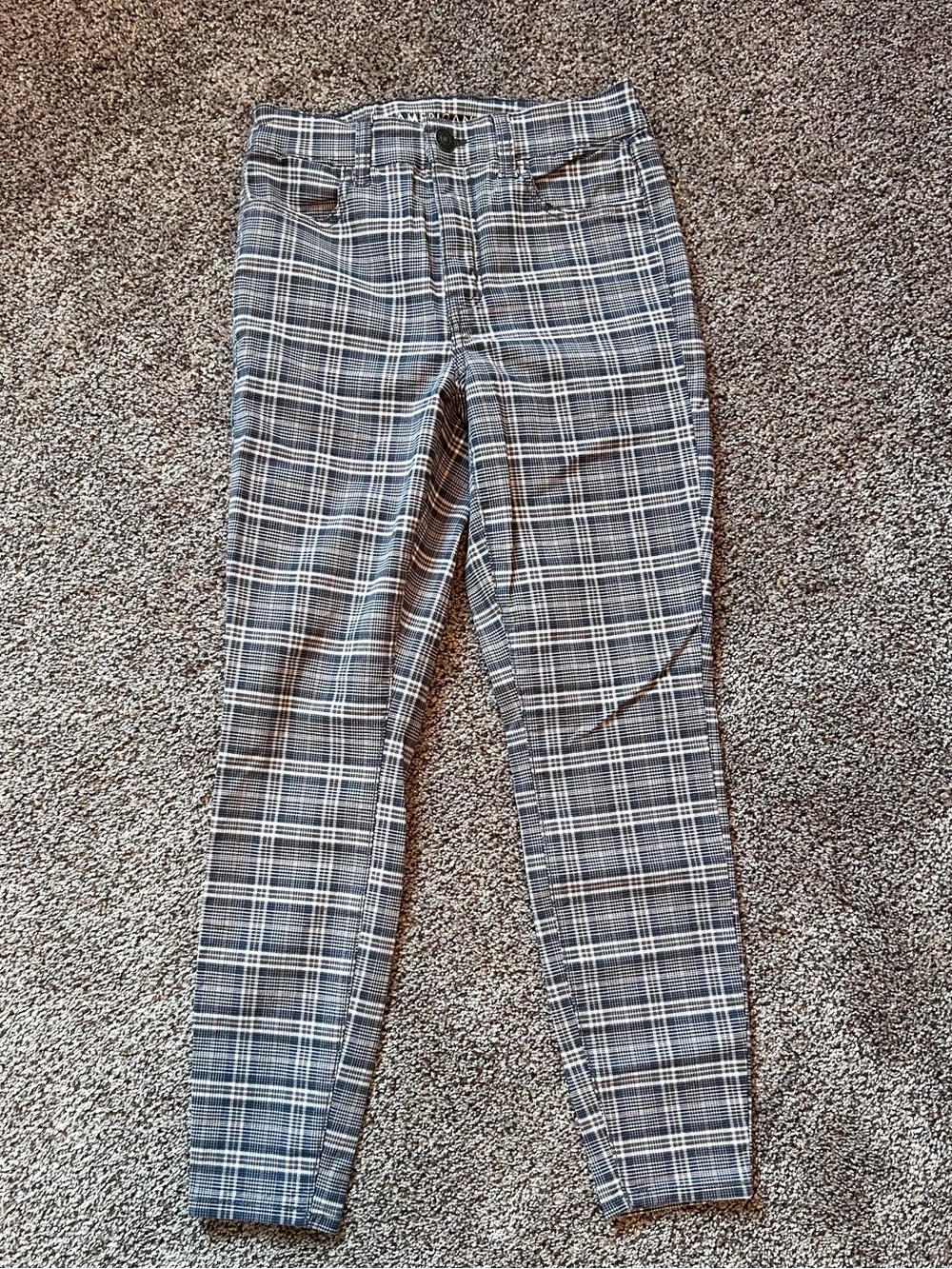 American Eagle High Rise Plaid Jeggings